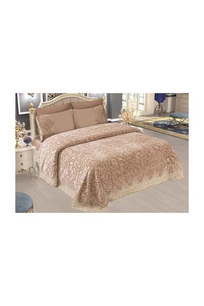 Elit French Lace Blanket Set * Cappichino