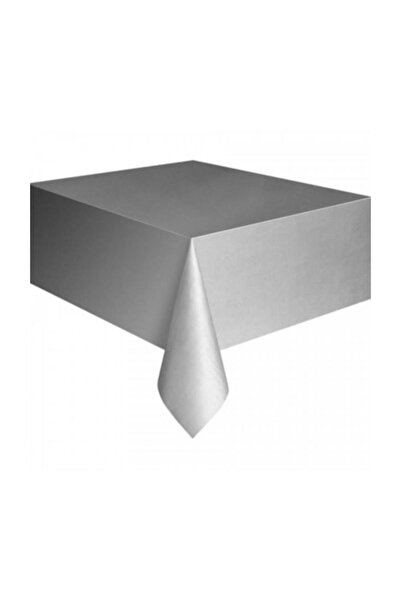 Parti Furyası Plain Gray Plastic Disposable Table Cloth