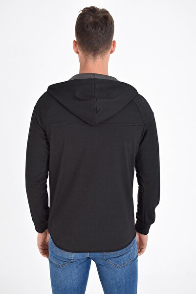 DYNAMO Чорний чоловічий світшот великого розміру з капюшоном та кишенями