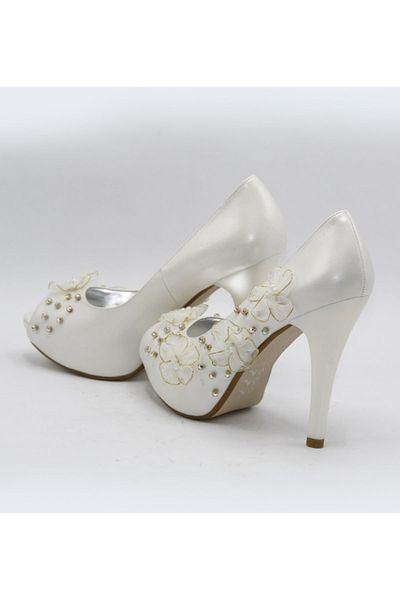 Myzenn Pantofi rochii de seara pentru dama cu toc crem