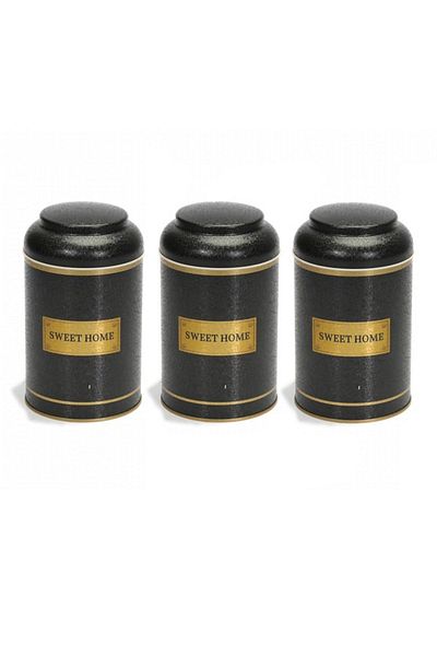 EVLE Efb0424 Cylinder Storage Container Ø105 Set of 3, Flat Black Gold