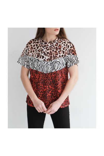 Modaonna Kadın Üç Desenli Safari T-shirt