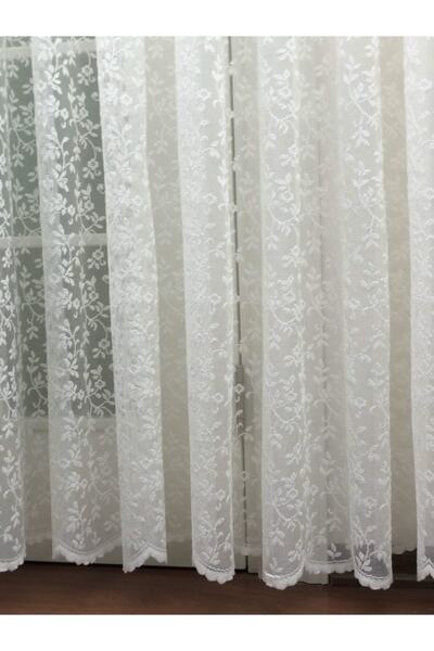 Esse Home Özel Örme Dokulu Dantel Tül Perde & Kruvaze Perde, 400x250, Sık Pil...