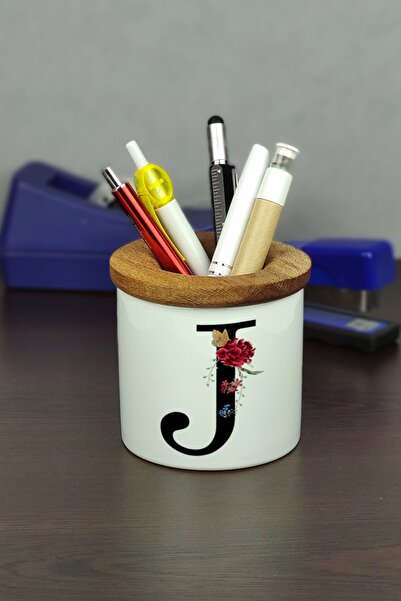 Hediyelen حامل قلم سيراميك حرف J