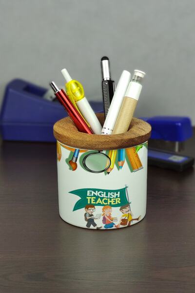 Hediyelen Suport pentru stilou din ceramică Teacher English