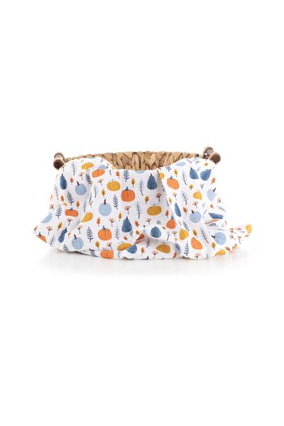 Caline Baby Muslin Cloth Cover Pumpkin Pattern - Blue 90x75 cm + 2 Mouth Wipes