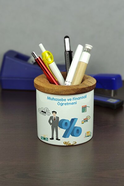 Hediyelen Accounting and Financial Teacher Ceramic Pen Holder