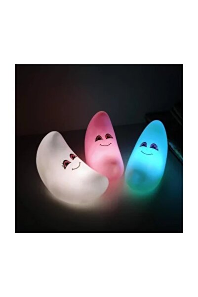 ELBA Dekoratif 3d Sevimli Minnoş Ay Gece Lambası Bebek Odası Lambası 14 Cm Mavi