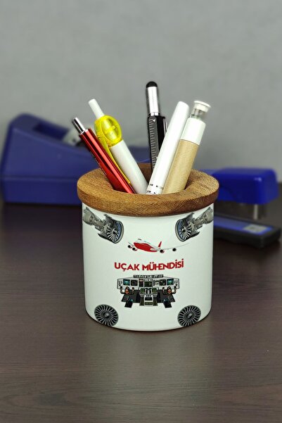 Hediyelen Aircraft Engineer Ceramic Pen Holder