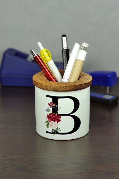 Hediyelen Suport pentru stilou din ceramică cu litera B