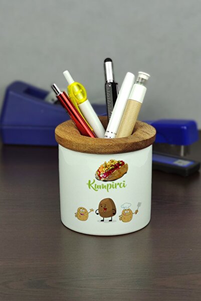 Hediyelen Baked Pot Ceramic Pen Holder