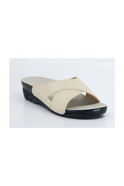 Ceyo Women's Beige Cross Orthopedic Slippers Venetian-9