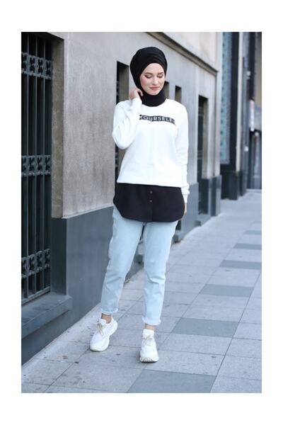 SAHRA BUTİK Düğmeli Yarım Gömlek Eteği (yarımatik)