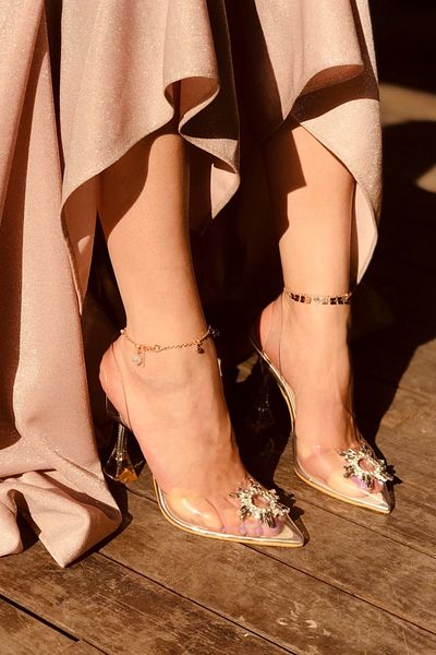 LAMİNTA Pantofi cu toc Sunset Silver Transparent Stone
