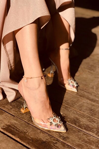 LAMİNTA Pantofi cu toc Sunset Silver Transparent Stone