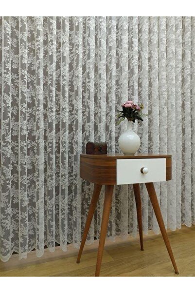 Esse Home Çiçek Desenli Fransız Dantel Tül Perde,