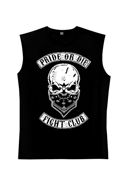 ROCKANDROLL Bandana Skull Black Cut Mânecă| Tricou fără mâneci pentru bărbați...