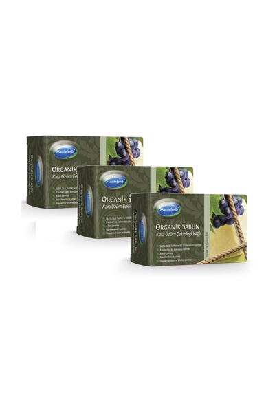 Mecitefendi 3 Pieces Organic Black Grape Seed Oil Soap 125 Gr