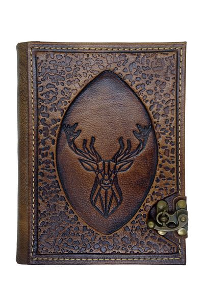 Notopelle Antique Leather Notebook with Deer Figure