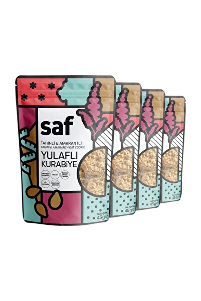 Saf Nutrition Tahinli + Amarantlı Yulaflı Kurabiye, 45gr X 4