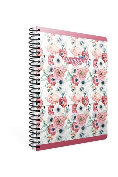 Gıpta Flamingo 17x24 100 Yp Caiet cu copertă rigidă cu dungi Multi Flower