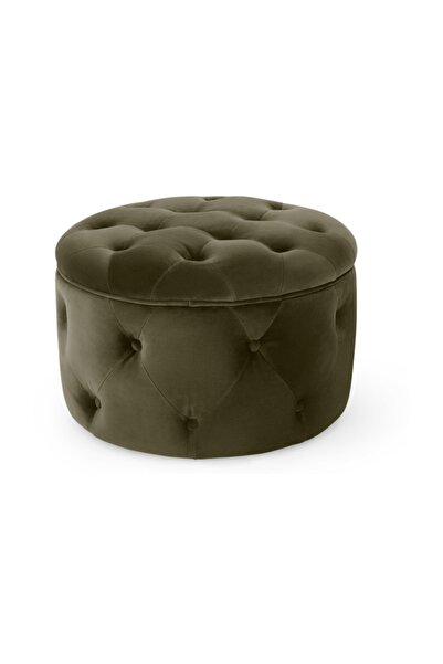 RENGEV Duru Oval Puf Antrasit Sandıklı