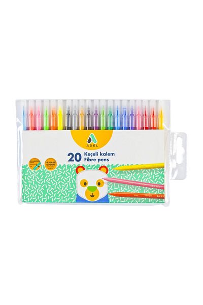 Adel 20 Colors Washable Felt Tip Pen