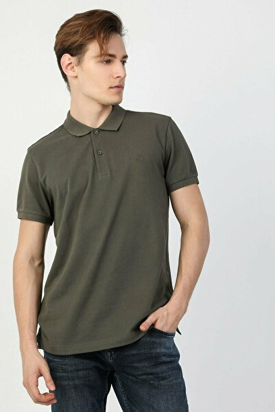 Colin's Мъжко поло с къси ръкави в цвят каки