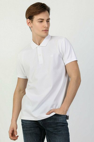 Colin's Men's White Polo - Regular Fit, Short Sleeve, Polo Collar
