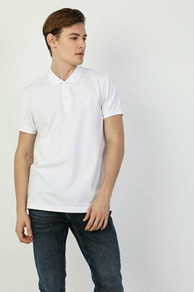 Colin's Men's White Polo - Regular Fit, Short Sleeve, Polo Collar