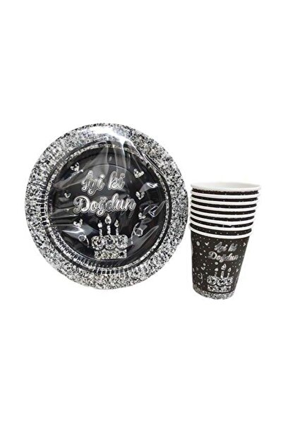 Parti Furyası Iyi Ki Doğdun Gümüş 8 Li Karton Tabak Bardak