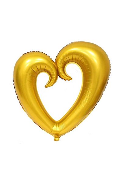 Parti Furyası بالون فويل على شكل قلب فارغ باللون الذهبي