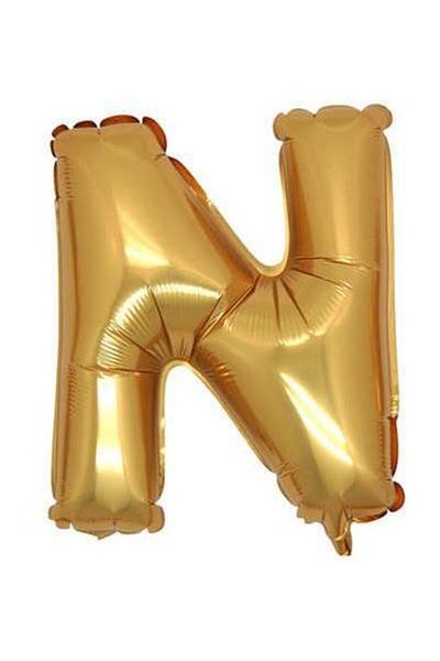 Parti Furyası Gold Letter N 16 Inch 40 cm Foil Balloon