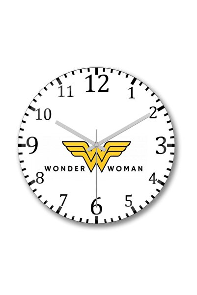 Baskı Dükkanı Wonder Woman - ساعة دوار وزجاج حقيقي منحني