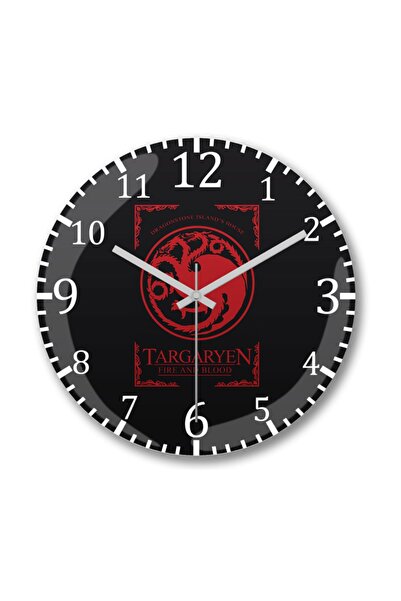 Baskı Dükkanı Ceas de perete Game Of Thrones House Targaryen Sticlă reală cur...