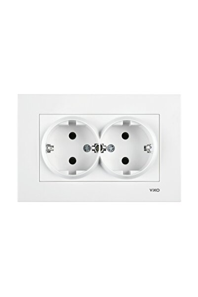 VİKO Viko Karre مقبس مؤرض مزدوج - 90967x56 أبيض