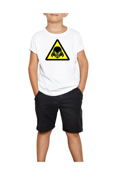 Z zepplin Tricou alb pentru copii Star Wars Warning Darth Vader