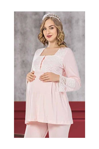 LİMİSSİ 2104 Hamile Lohusa Pijama Dantelli Takımı
