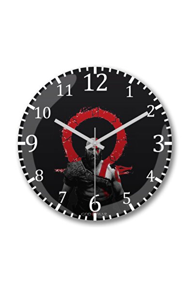 Baskı Dükkanı Ceas de perete God Of War Sticlă reală curbată