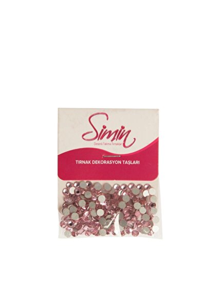 ALYA SİMİN Nail Art Tırnak Taşı Pembe Gerçek Kristal Taş Orta Boy