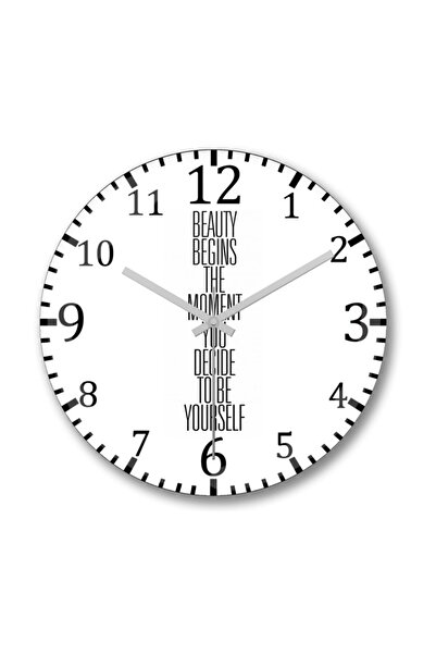 Baskı Dükkanı Beauty Begins Ceas de perete Bombeli Sticlă Reală