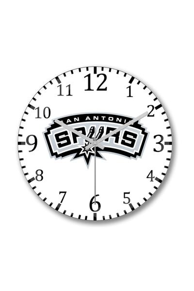 Baskı Dükkanı Ceas de perete San Antonio Spurs Sticlă reală curbată