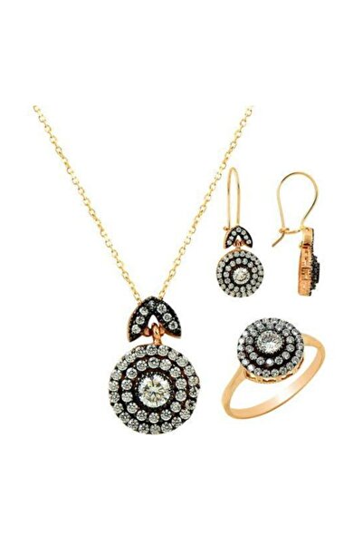 BİLEZİKHANE Üçlü Set Beyaz Rose 9,26 Gram 14 Ayar Altın