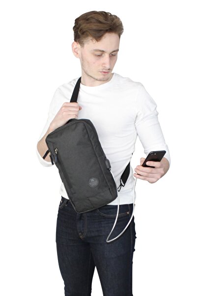 My Valice Smart Bag Usb'li Çapraz Göğüs Çantası 1501 Siyah