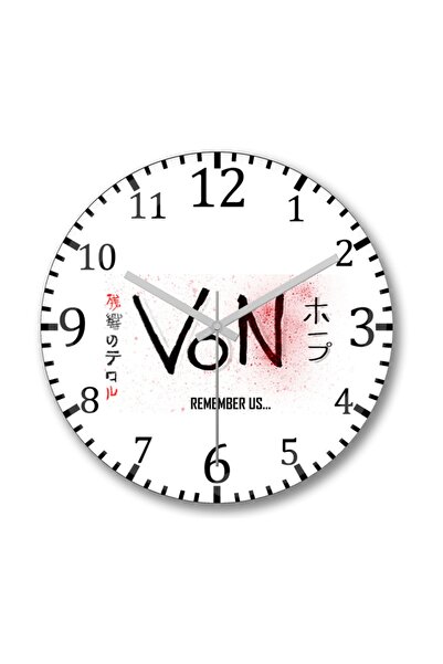 Baskı Dükkanı ساعة حائط Zankyou No Terror من الزجاج الحقيقي المنحني