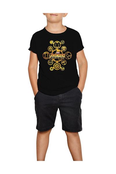 Z zepplin Boys Black Avengers Infinity War Connected Hero T-Shirt