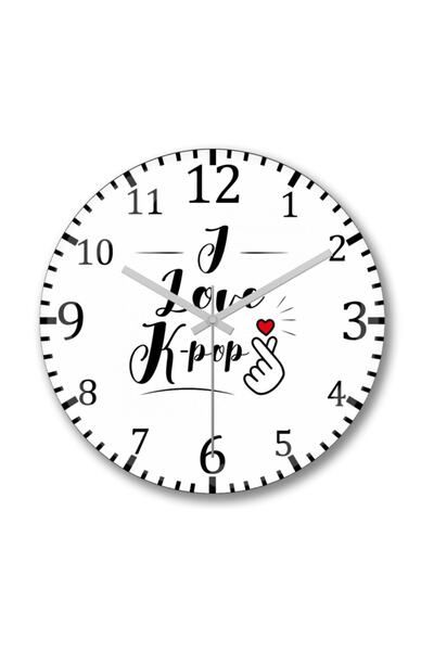 Baskı Dükkanı ساعة حائط Kpop مضيئة - زجاج حقيقي منحني