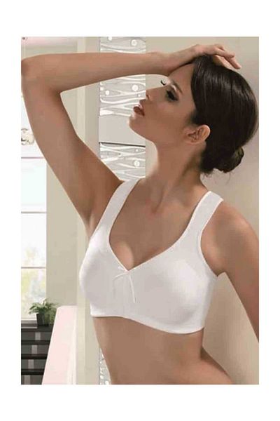 Le Jardin White Women's Recovery Bra with Micro Thick Straps