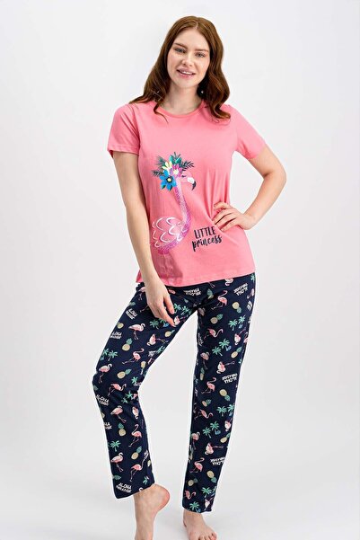 ROLY POLY Rolypoly Little Pelican Şeker Pembe Kısa Kollu Kadın Pijama Takımı