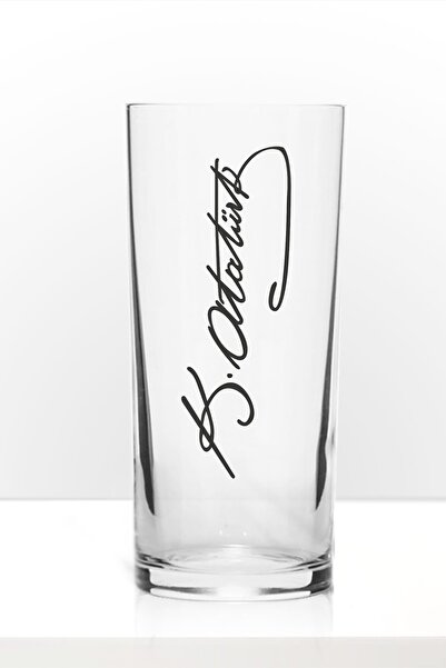 hediyecitr Atatürk Imzası Renkli Baskılı Rakı Kadehi